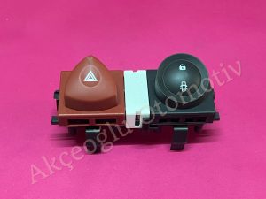 Dörtlü Flaşör Düğmesi Merkezi Kilitleme Butonu Renault Megane 2 Scenic 2 '' Orjinal '' - 8200407415   8200109723   8200107808   8200407416   8200095493