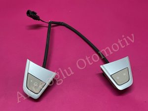Direksiyon Üstü Hız Sabitleme Düğmesi Tuşları Renault Fluence Megane 3 Scenic 3 ( Bej Renk Metalik Çerçeveli ) '' Orjinal '' - 255500246R  255500003R  255501805R 