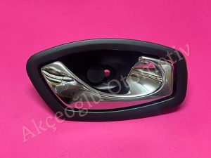 Sağ Kapı İç Açma Kolu Mandalı Renault Fluence Megane 3 Clio 4 Latitude Scenic 3 ( Parlak Krom Siyah Renk ) '' Orjinal '' - 826720001R