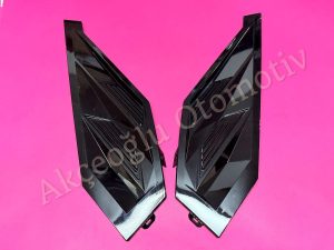 Sağ Sol Gündüz Farı Yan Kapak Tampon Kaplaması Takımı Renault Boreal ( Parlak Siyah Renk ) ( Sissiz Model ) '' Orjinal '' - 624145891R